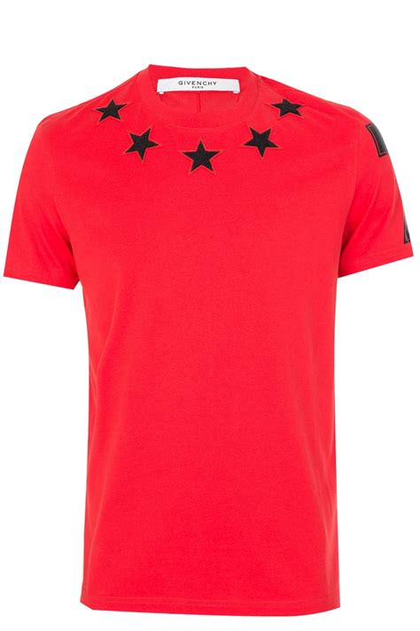 red givenchy t shirt stars|givenchy shirt size chart.